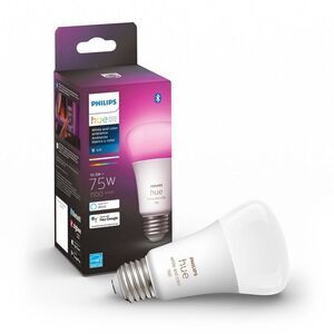 Open Box - Philips -  Hue A19 75W Smart LED Bulb: Multicolored,  White